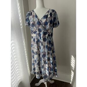 Boden Whimsical A-line Dress Polka Dot Flouncey Wrap Top